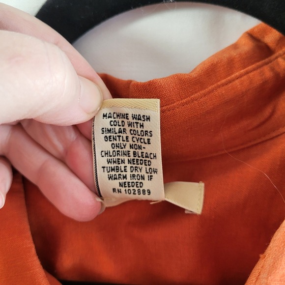 bechamel Women's Orange Linen Blend Belted Shirt Dress Tunic XL - Picture 4 of 6